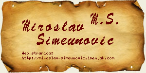 Miroslav Simeunović vizit kartica